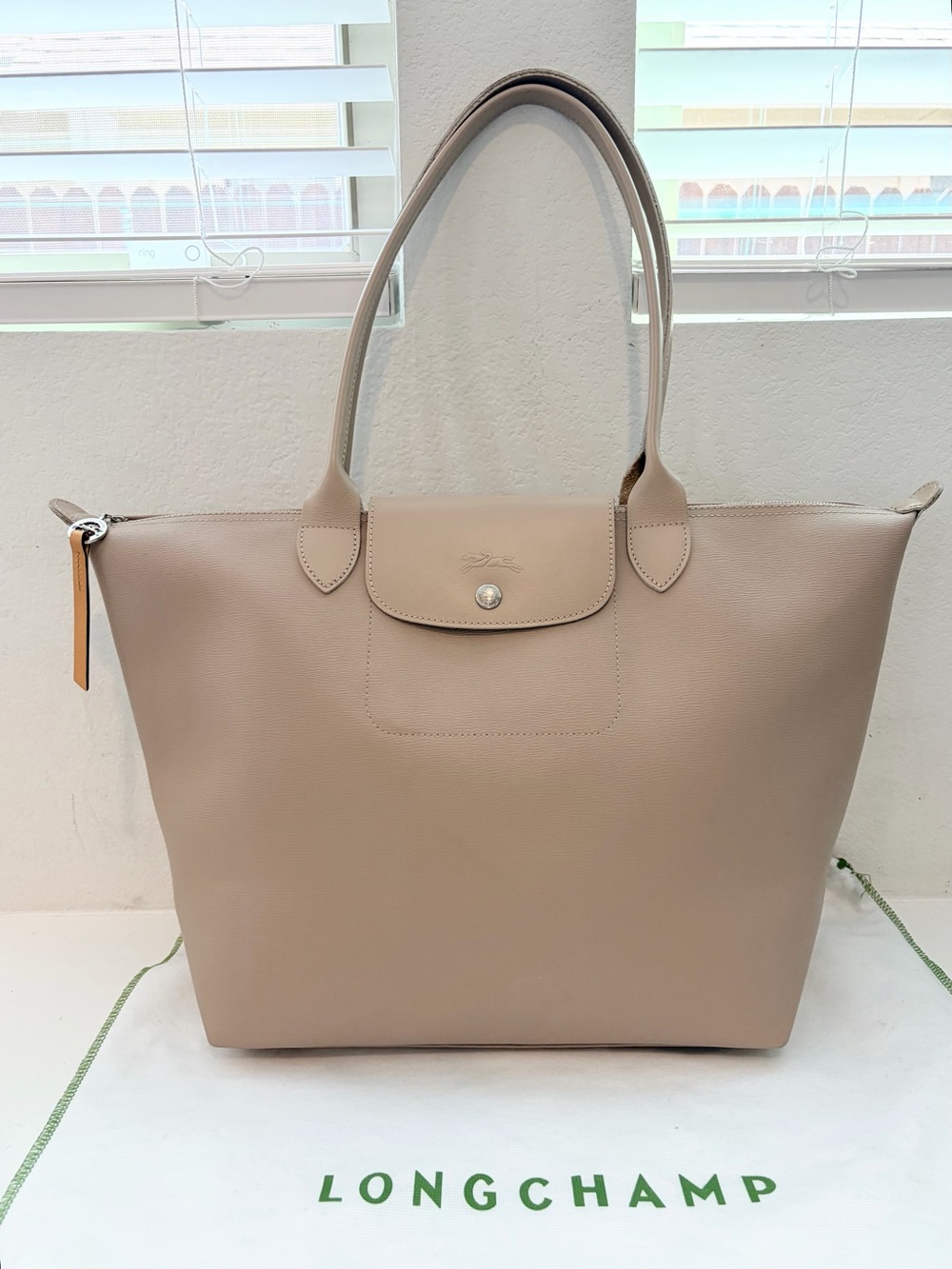 Auth LONGCHAMP Large Le Pliage City Coated Canvas Taupe Tote Bag - Picture 13 of 15